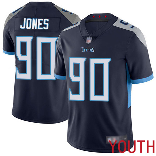 Tennessee Titans Limited Navy Blue Youth DaQuan Jones Home Jersey NFL Football #90 Vapor Untouchable->tennessee titans->NFL Jersey
